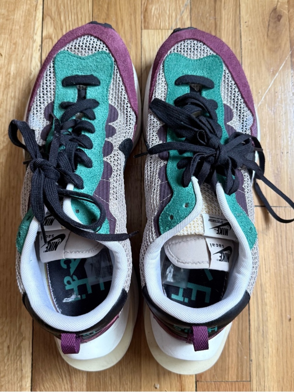 Nike Waffle-Inspired Mesh Sneakers in Teal & Purple